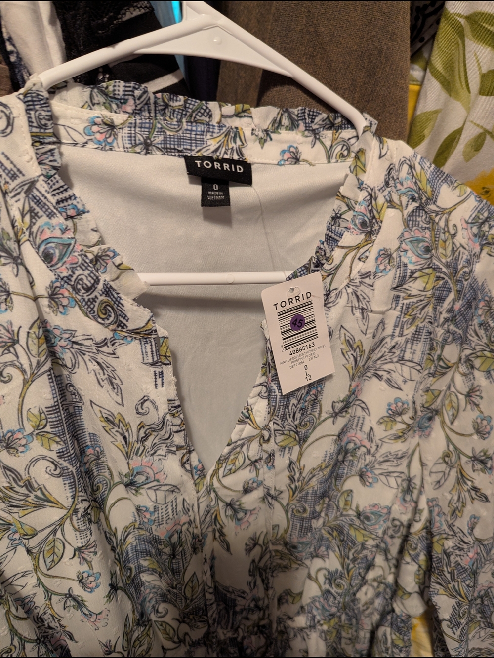 Torrid Mini Clip Dot Keyhole Dress Pristine Floral - Picture 6 of 7